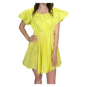 Sincerely Ours Alexandra A-line Mini Dress in Citron Yellow, S